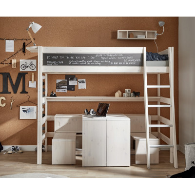 Lifetime Hochbett 90x200 cm, whitewash