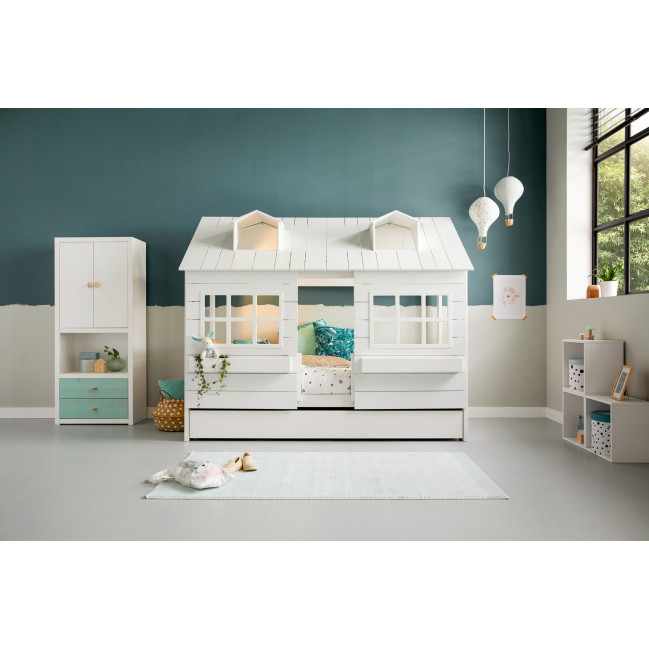 Lifetime Kidsrooms Base Letto Letto Lago Casa 1 con Rolling Floor Bianco