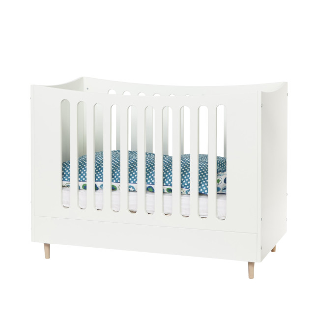 Manis-h baby cot with height-adjustable floor snow white