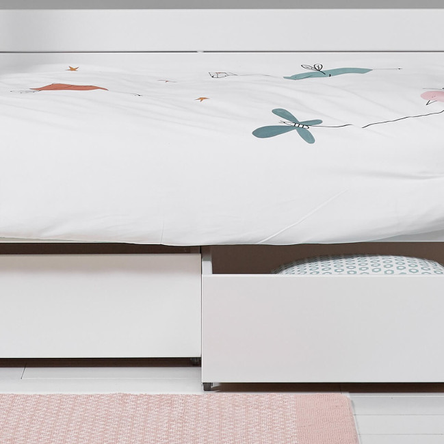 Lifetime Etagenbett Kombi 1 mit Rollboden und zwei schubladen Weiss