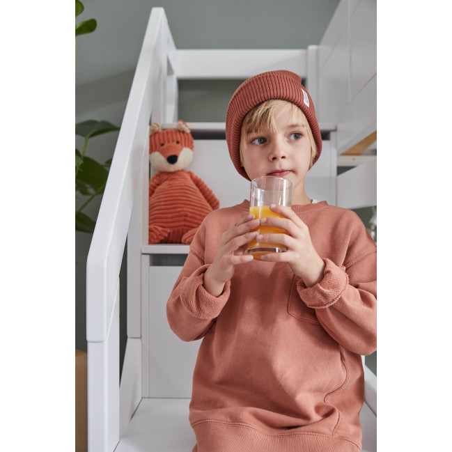 Lifetime Kidsrooms Halbhohes Bett mit Treppe und Rollboden 128 x 257 x 102 cm weiss