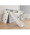 Manis-h Kinderbett LOKE 90 x 200 cm mit Kletterwand und Treppe Snow white