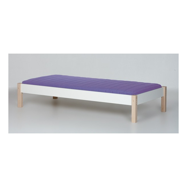 Manis-h cot 90 x 200 cm without slatted frame Snow white with beech post