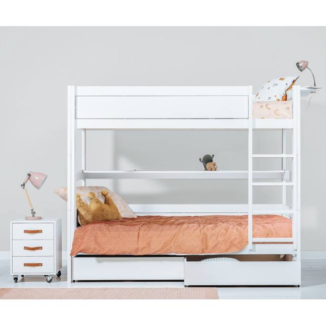 Lifetime bunk bed BUNK BED 120x200, incl ladder, bookcase, fall protection, 2 deluxe slatted frame white