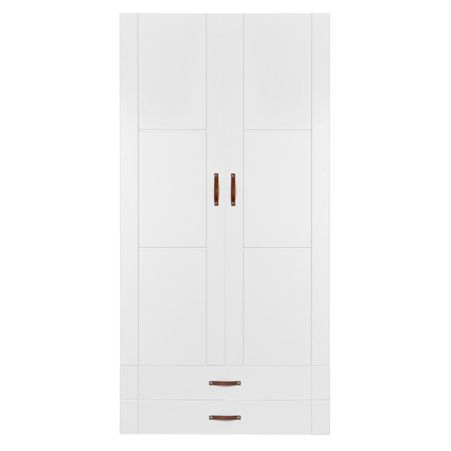 Portes courtes Lifetime + 2 grands tiroirs 100 cm blanc