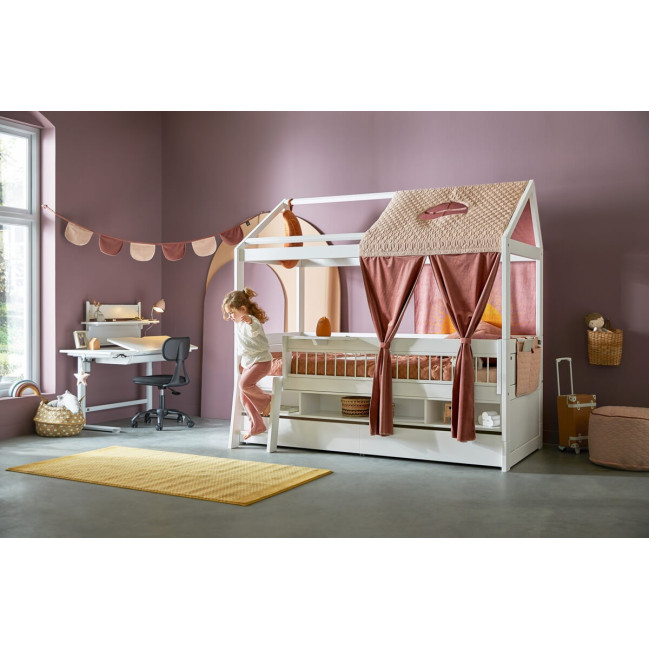 Lifetime bunk bed Sunset Dreams 90 x 200 cm with large bed box and roller floor white