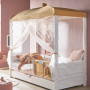 Lifetime Basis-Kinderbett  DOTTIE 3, mit Himmel und Deluxe-Lattenrost, 90x200 cm komplett weiss