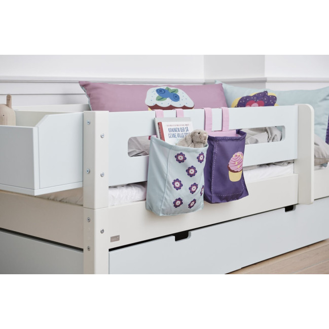Manis-h cot 90 x 200 cm Snow White / Azur Mint with beech post