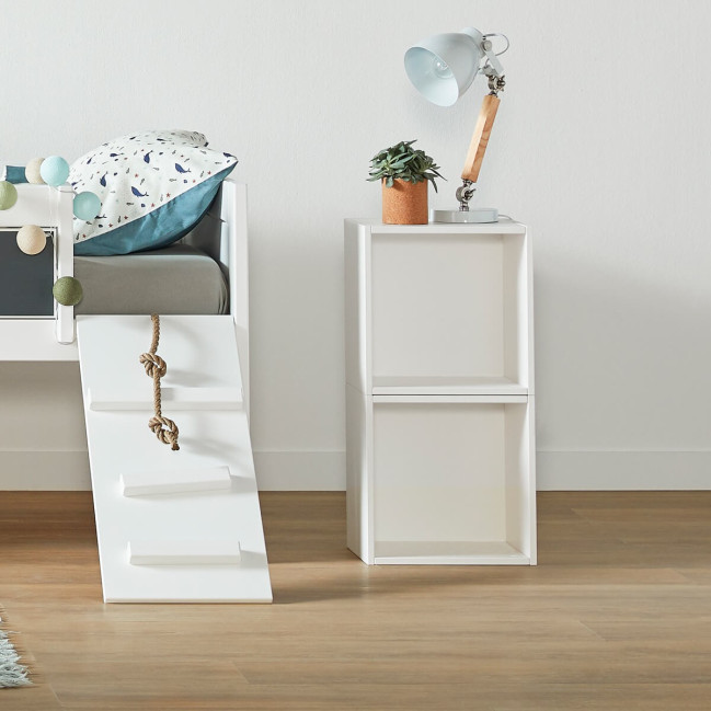 Lit superposé Lifetime Climb & Slide Kombi 1 avec cadre à lattes Deluxe blanc