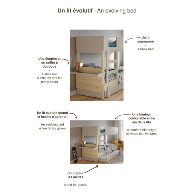 Mathy by Bols Einzelbett Discovery 226 cm x 130 cm weiss
