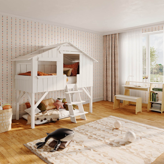 Mathy by Bols Baumhaus Cabane Einzelbett 120 cm, weiss