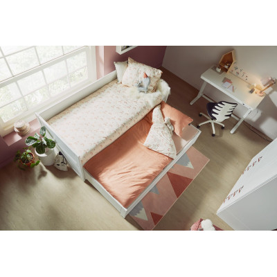 Lifetime bunk bed 90x200 with guest bed and drawer, deluxe slatted frame in white