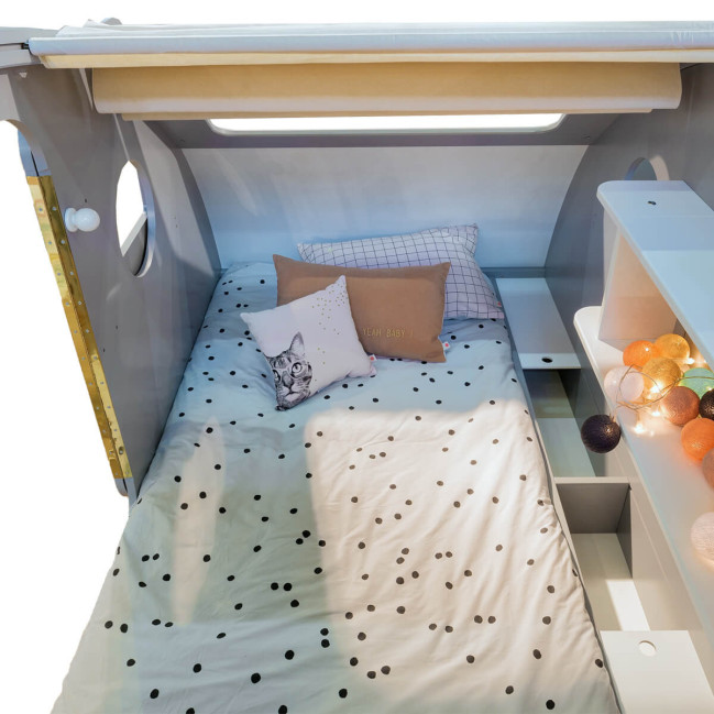 Mathy by Bols Lit caravane avec attache-remorque et coffre Rose d'été