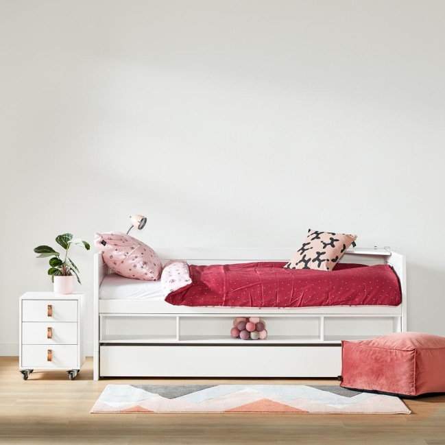 Lifetime Kojenbett mit Aufbewahrungsmodul + 2x Bettkasten Deluxe Lattenrost weiss