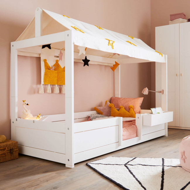 Lifetime 4 in 1 Kombo 2 - Bett für Stoffdach 90x200cm Weiss deluxe Lattenrost + Matratze