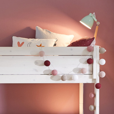 Lifetime Family letto a castello 90/90 con scale e struttura a doghe deluxe bianca