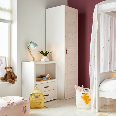 Letto a baldacchino Life-Time Fairy 90x200 cm con rete a doghe deluxe bianca