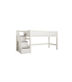 copy of Lifetime Kidsrooms Letto a mezza altezza con scale e struttura a doghe deluxe 128 x 257 x 102 cm bianco