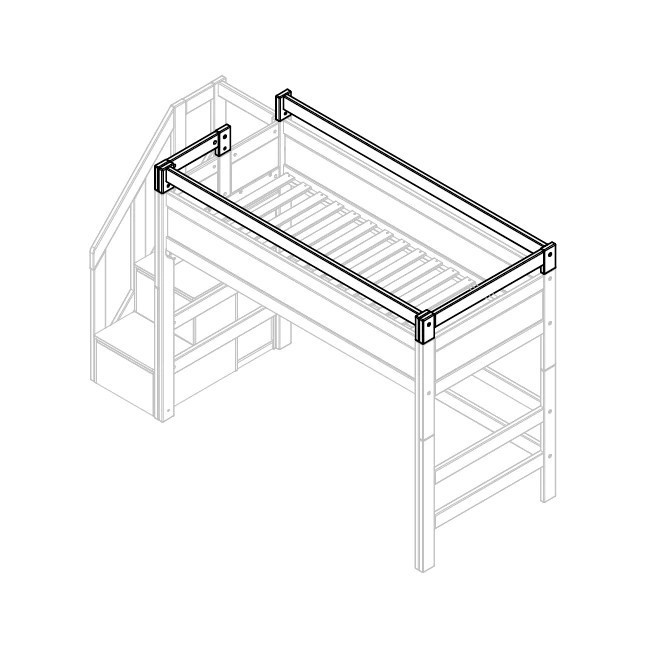 Lifetime safety raiser with side opening white 120x200