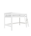 Letto semi alto con scaletta inclinata Lifetime Breeze 90 x 200 cm telaio a doghe deluxe bianco