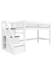 Lifetime semi high bed with stepladder Breeze 90 x 200 cm, slatted base standard white