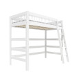 Lifetime High bed with slanted ladder, Breeze 90 x 200 cm, slatted base deluxe white
