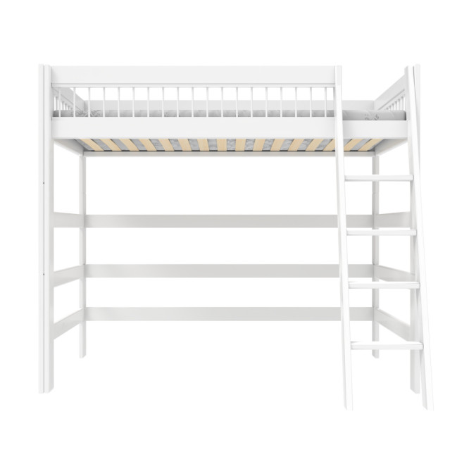 Lifetime Hochbett mit schräger Leiter Breeze 90 x 200 cm, deluxe-Lattenrost weiss