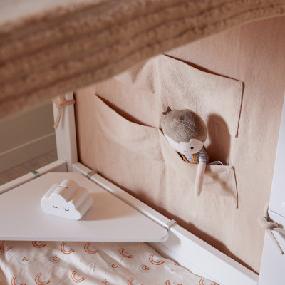 Lifetime 4-in-1 Canopy Bed with Peach Canopy, 90x200 cm, incl. Deluxe Slat Base, White