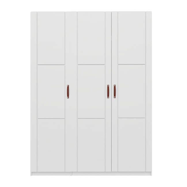 Lifetime Kleiderschrank mit 3 Türen, Einlegeböden und Kleiderstange, 150 cm weiss
