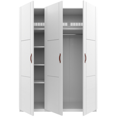 Lifetime wardrobe with 2 doors, shelves, drawers ans Dividing wall, 100 cm white