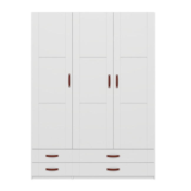 Lifetime wardrobe with 2 doors, shelves, drawers ans Dividing wall, 100 cm white