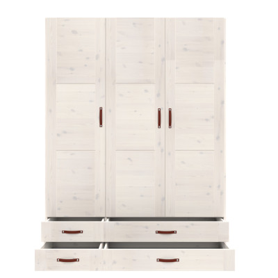 Lifetime wardrobe with 2 doors, shelves, drawers ans Dividing wall, 100 cm whitewash