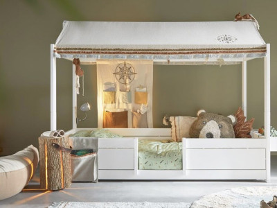 Das mitwachsende Life-Time Kinderbett 4-in-1, vom Kleinkind zum Teenager.